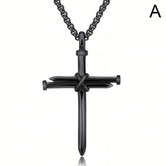 Fashion Steel Nail Rope Cross Pendant Necklace For Men Jewelry V0Z7 Q4P9 E2P8