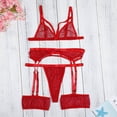thumbnail image 1 of Fashion Steel Ring Lace Underwear Pajamas Sleepwear Garter, S, Red, 1 of 8