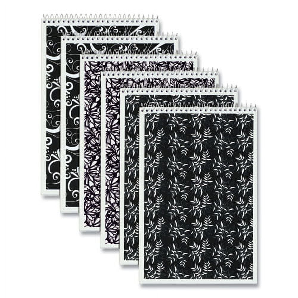 Fashion Steno Pad, Gregg Rule, Assorted Abstract Floral Headband Designs, 80 White 6 X 9 Sheets, 6/pack | Bundle of 10 Packs
