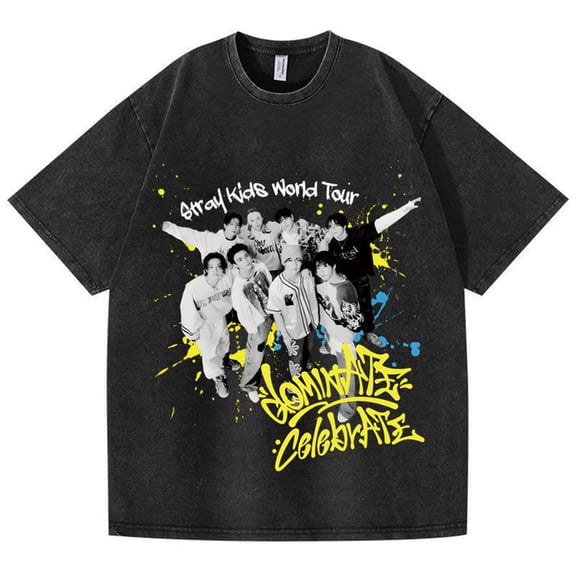 Fashion Stray T-Shirt Washed Vintage Cotton ATE Unisex Tshirt Men Women Short Sleeve Crewneck Tee Tops