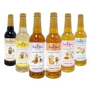 Fashion Street Cafe Sugar Free Flavored Coffee Syrup 750ml/25 fl oz - Variety Case pack of 6 flavors - Cookie Dough, Mocha, Vanilla, Salted Caramel, Hazelnut, Cinnamon