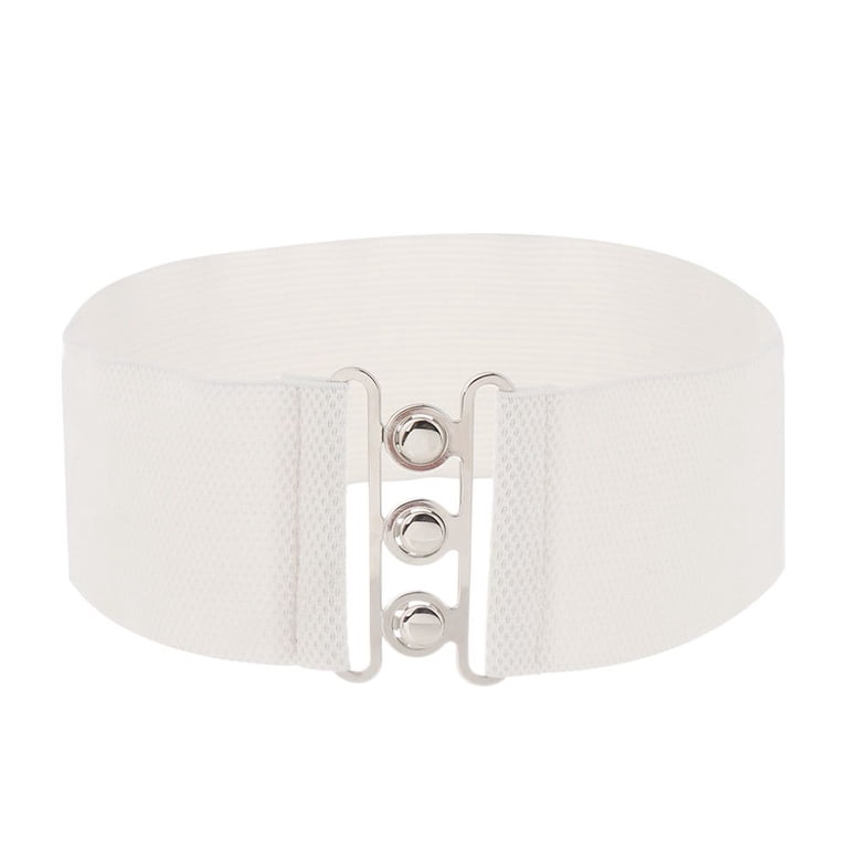 Fashion Stretch Cinch Ladies Wide Elastic Belt Metal Buckle 