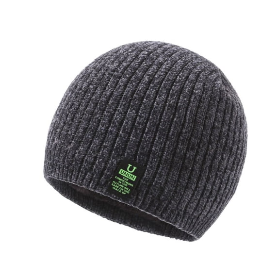 Fashion Stretch Cuff Outdoor Riding Comfortable Soft Men's Winter Knit Hats Beanies Cap Knitted Cap GREY