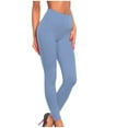 thumbnail image 1 of Fashion Stretch Yoga Pants for Women Solid Color High Waist Workout Tights Gym Exercise Girls Joggers(Available in Plus Size)(Blue,XL), 1 of 1