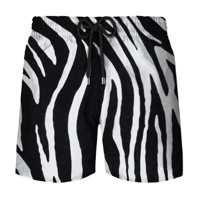 Fashion Striated Graphic Beach Shorts Pants Men 3D Printed Hawaii Swim