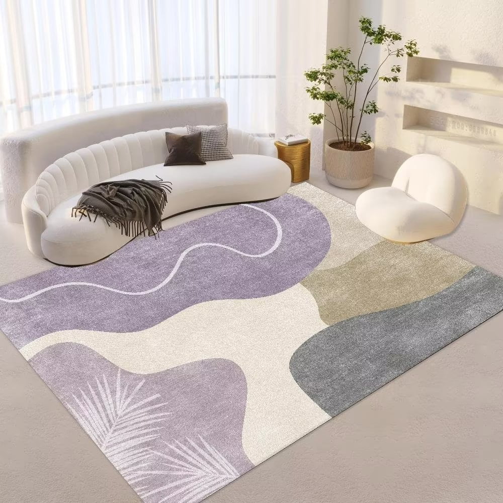 Fashion Striped Abstract Carpets Nordic Purple Large Living Room Rugs ...