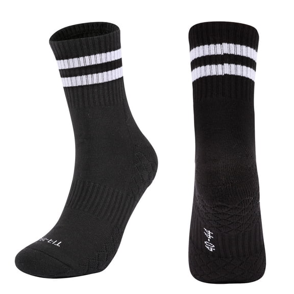 Fashion Striped Athletic Socks for Men & Women, Casual Vintage Crew Socks, All Season Socks Black