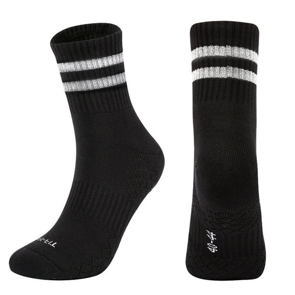 Fashion Striped Athletic Socks for Men & Women, Casual Vintage Crew Socks, All Season Socks Black