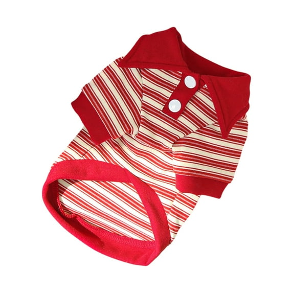 Fashion Striped Dog Shirt Polo Collar Autumn Soft Dog Clothes Cute Warm Puppy Pullovers Pet Cat Shirt Sweatdhirt Chihuahua Bichon Dog Costume