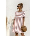 thumbnail image 1 of Fashion Striped Ruffle Tunic Short Dress, 1 of 4