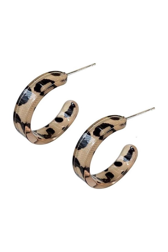 Leopard Print Acrylic Earrings Women's Earrings Personality Acrylic Open Earrings Bohemia Tortoiseshell Earrings