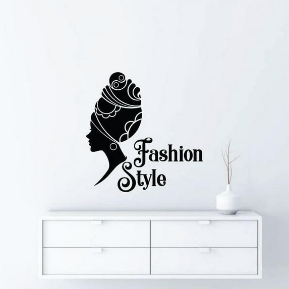 Fashion Style - Closet Quotes Quote Signage Sign Elegant Woman Portrait Silhouette Vinyl Wall Art Decal Sticker Home Closet Area Dressing Room Dressing Area Wardrobe Cabinet Size (8x10 inch)