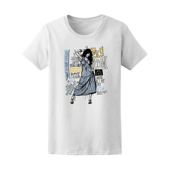 Fashion Style Girl Sketch Tee Women's -Image by Shutterstock