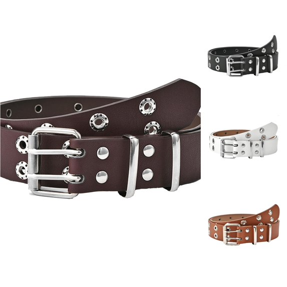 Fashion Stylish Double Buckle Casual Hollow Out Belt for Everyday Wear Belts for Men Formal Click Comfort Cowboy Belt Mens Belt without Holes Click Belt Leather for Men Big Tall Leather Belt