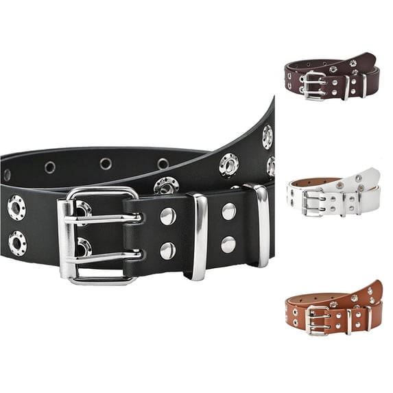 Fashion Stylish Double Buckle Casual Hollow Out Belt for Everyday Wear Belts for Men Formal Click Comfort Cowboy Belt Mens Belt without Holes Click Belt Leather for Men Big Tall Leather Belt