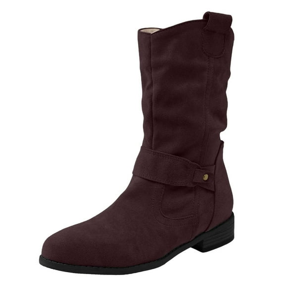 Fashion Suede Women's Ankle Boots Low Heel On Casual Booties for Daily Wear and Comfortable Winter Activities