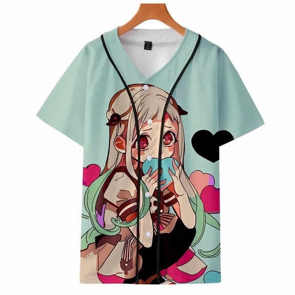 Fashion Summer Baseball Jersey Cartoon Animation 3D Print Men's Baseball Shirt Unisex Hara