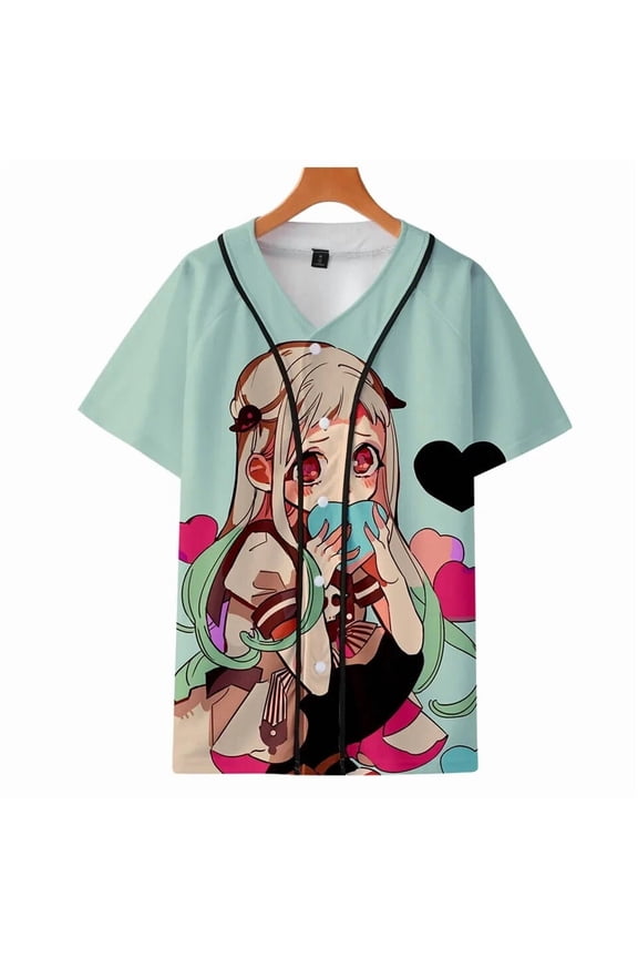 Fashion Summer Baseball Jersey Cartoon Animation 3D Print Men's Baseball Shirt Unisex Hara