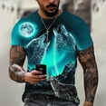 thumbnail image 1 of Fashion Summer Men's Round Neck T-shirt Animal Wolf 3D Printed T-shirt Unisex Harajuku Street Leisure Sports Short sleeved T-shirt Top, 1 of 1