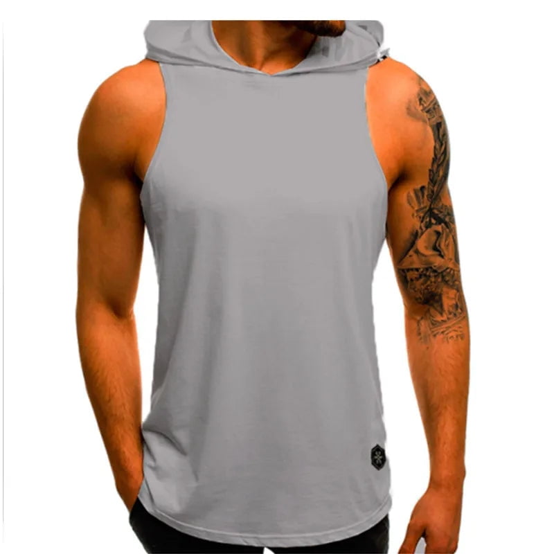 Fashion Summer Mens Sleeveless Hoodie TShirts Muscle Sweatshirt Cool