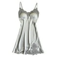 thumbnail image 1 of Fashion Summer Plus Size Pajama Set for Women Lace Pad Nightwear Underwear Robe Babydoll Dress Nightgowns Sleepwear Silver, 1 of 6