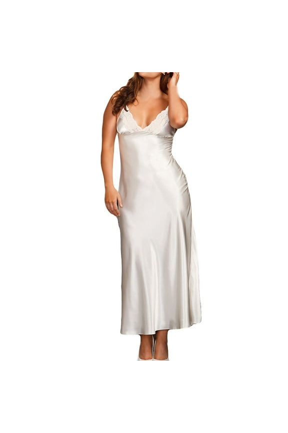 Fashion Summer Plus Size Pajamas Robe for Women Long Long Silk Kimono Dressing Gown Babydoll Lace Bath Robe Nightgowns Sleepwear White