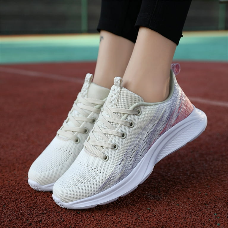 Fashion Summer Women Sneakers Mesh Breathable Comfortable Lightweight Colorful Casual High Sneakers for Women Wedge Multi Color Shoes for Women