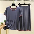 thumbnail image 1 of Fashion Summer Women's 2 Piece Lounge Set Casual Long Pants Solid Color Matching Sets — Gray∣L, 1 of 5