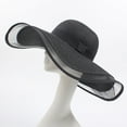 thumbnail image 1 of Fashion Sun Hats for Women Oversize Wide Brim Straw Beach Hat Floppy Foldable Roll-Up Summer Vacation Black, 1 of 7