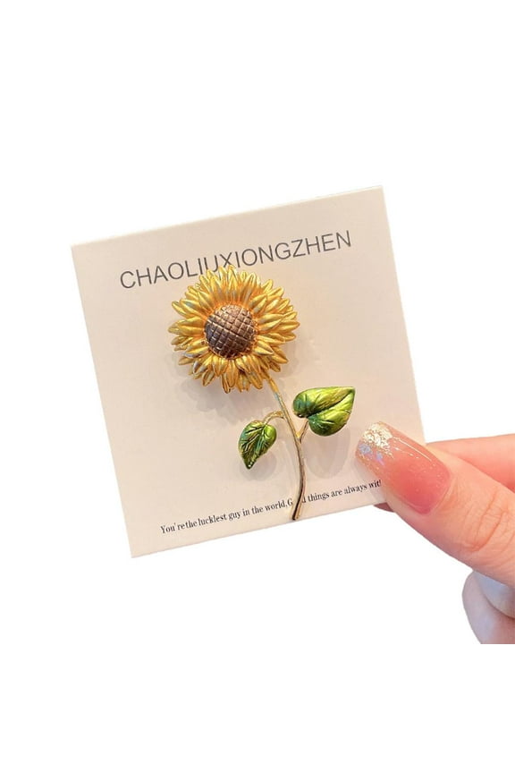 Fashion Sunflower Brooch Pin Breastpin Women Clothing Jewelry L6Y7 Collar D0S3