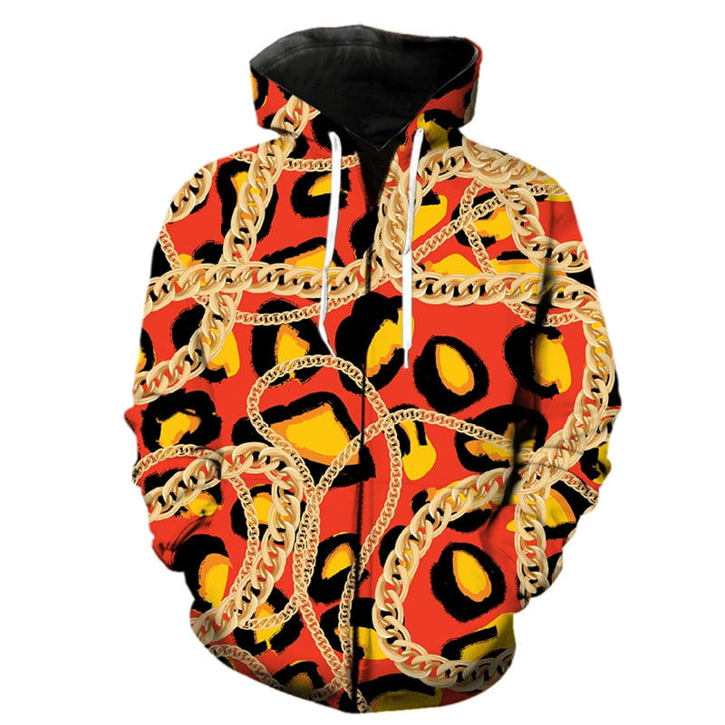Fashion Sunflower Graphic Zipper Hoodie 3d Print Leopard Oversized