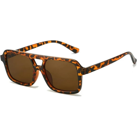 Fashion Sunglasses Women Clear Gradient Lens Eyewear Men Sun Glasses Uv400( Leopard Brown ,one)