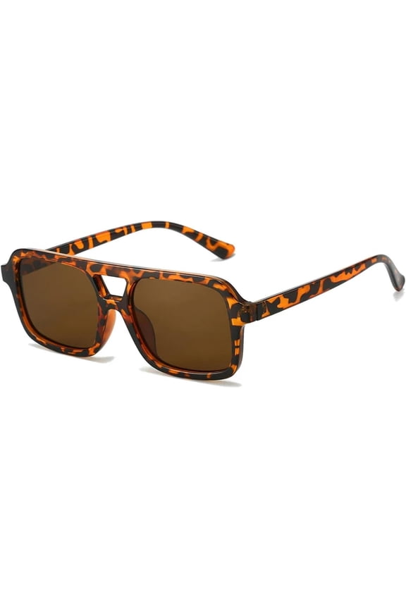 Fashion Sunglasses Women Clear Gradient Lens Eyewear Men Sun Glasses Uv400( Leopard Brown ,one)