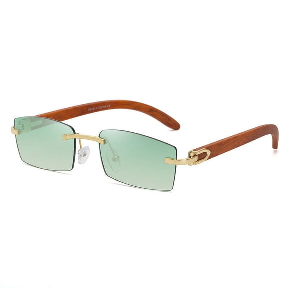 Fashion Sunglasses for Men, Rimless Ocean Piece with Diamond Trim, UV400 Protection, PC Lenses, Metal Frame, New Style
