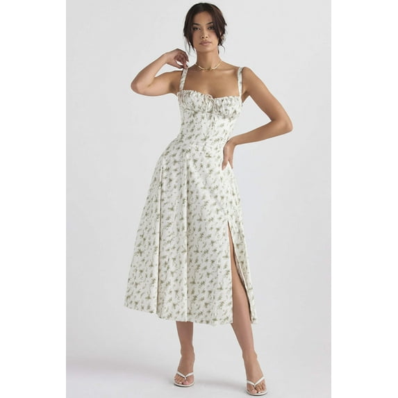 Fashion Suspender Dress For Women Commuter Temperament Solid Color French High Split Party Sexy Dresses Summer