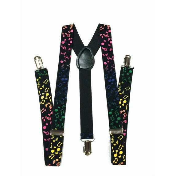 Fashion Suspenders One Size, Rainbow Music Notes