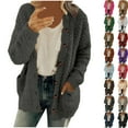 thumbnail image 1 of Fashion Sweater for Women Fall and Winter Casual Plus Size Cardigan Pockets Outerwear Buttons Cardigan Coat, 1 of 4