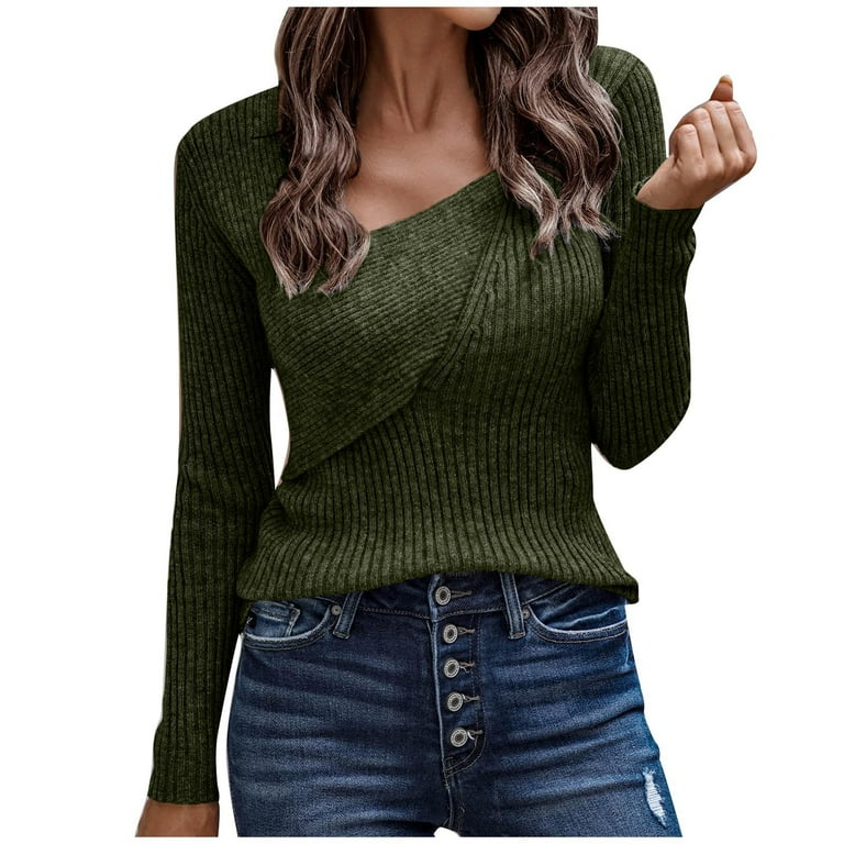 Sexy Deep V-Neck Long Sleeve Irregular Sweater Sexy Deep V-Neck Long Sleeve Irregular Sweater