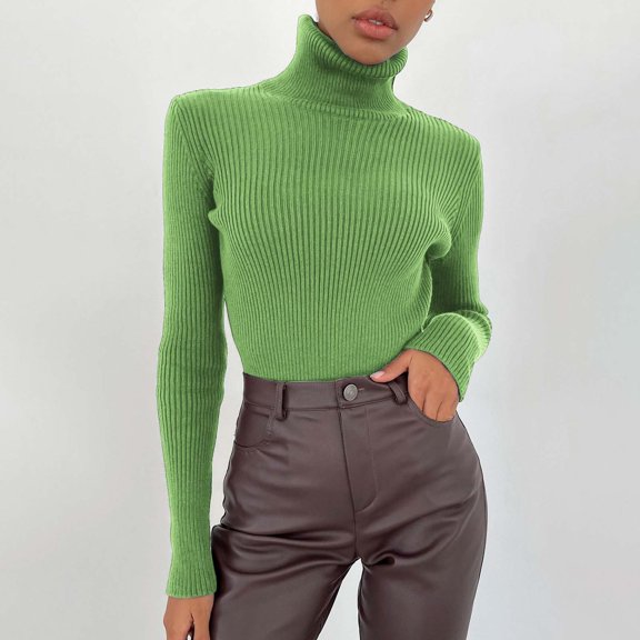 Fashion Sweaters for Women Long Sleeve Tops Fall Sweaters for Women Mock Neck Thermal Tops Jumper Tops Basic Baselayer Undershirts Tops Basic Top Turtleneck Lightweight Shirts Tunic Top One Size