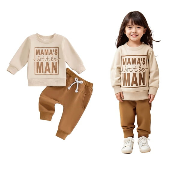 Fashion Sweatshirt Set Long Sleeve Crewneck Printed Tracksuit Pullover Sweatshirt and Jogger Pants 2 Piece Fall Clothes Girls Clothes 3-6 Months Boys Girls Fashion