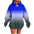 thumbnail image 1 of Fashion Sweatshirts for Women Oversized Gradient Pullover Hooded Y2K Drop Shoulder Long Sleeve Hoodies Shirts Drawstring Pocket Sweatshirt Loose Comfy Tunics Hoodie Sweater Fall Winter Clothes, 1 of 5