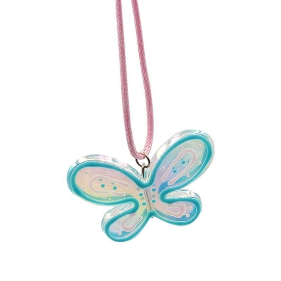 Fashion Sweet Colorful Butterfly Pendant Necklace Choker Neck Chain Elegant Clavicle Chain Statement Necklace Jewelry