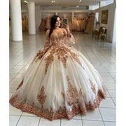 ANGELSBRIDEP Fashion Sweetheart Quinceanera Dresses For 15 Party Fashion Detachable Sleeves Applique Formal Birthday Princess Gowns SKUSMK-off-White 2