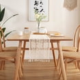 thumbnail image 1 of Fashion Table Runner with Tassels, Cotton Farmhouse Table Decoration, 1 of 5