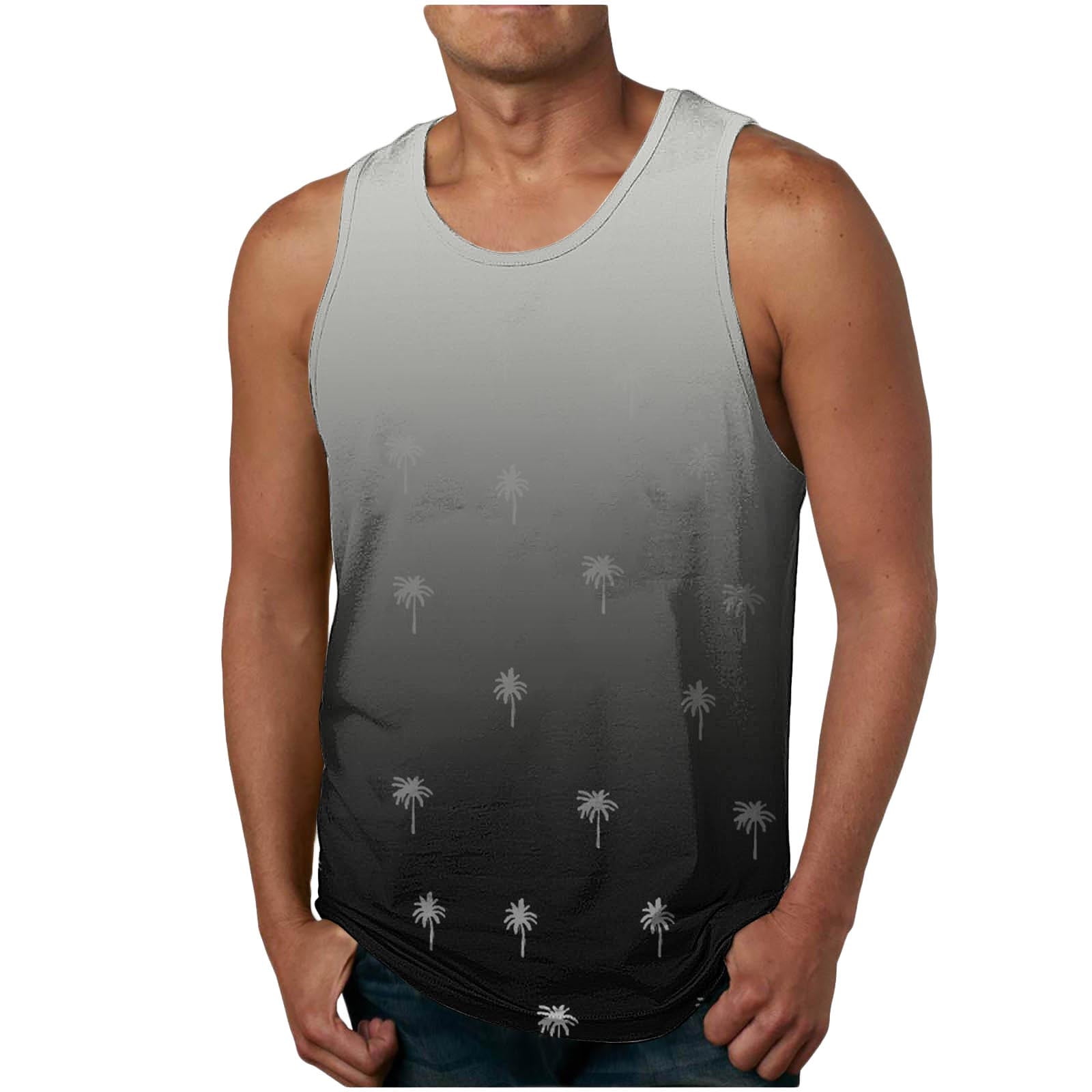 Fashion Tank Tops for Men Summer Sleeveless Beach Shirts Palm Tree ...