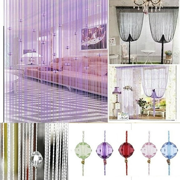 Fashion Tassel Crystal Beads String Curtain Window Door Divider Screen Home Decoration(100x200cm)