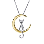 Fashion Temperament Cute Moon Necklace Cat Necklace Clavicle Chain
