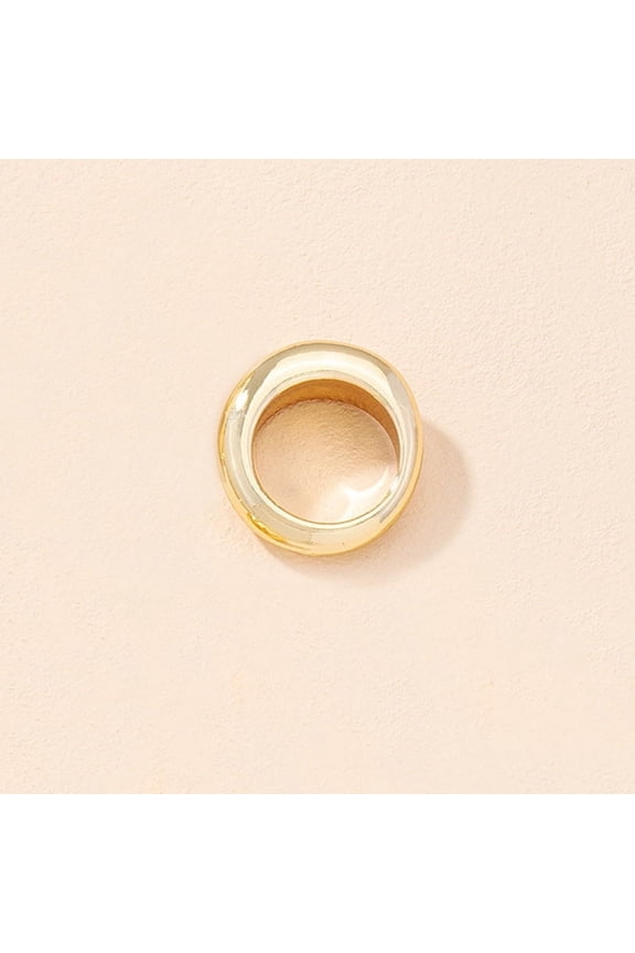 Unisex Alloy Ring Electroplated Drop Shape Ring Trendy Street Fashion Gift for Birthday Travel Holiday Present Alloy