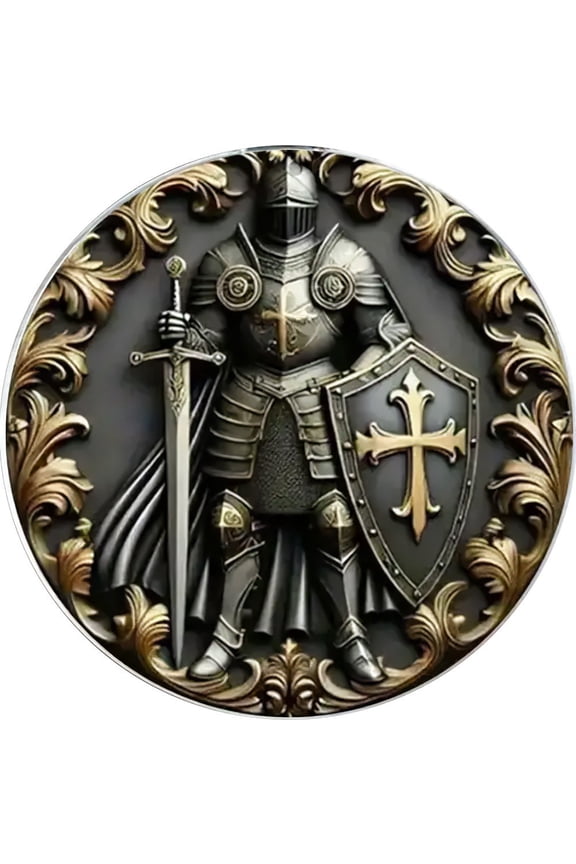 Fashion Templar Knight Cross Brooch Stainless Steel Round Lapel Pin Badge Handcrafted Lapel Pin Badge Brooch for Men Women