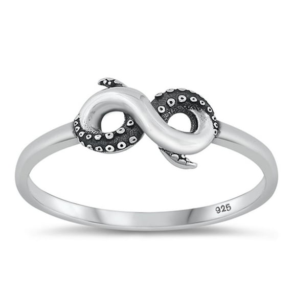 Fashion Tentacles & Infinity Ring .925 Sterling Silver Band Jewelry Female Male Unisex Size 6